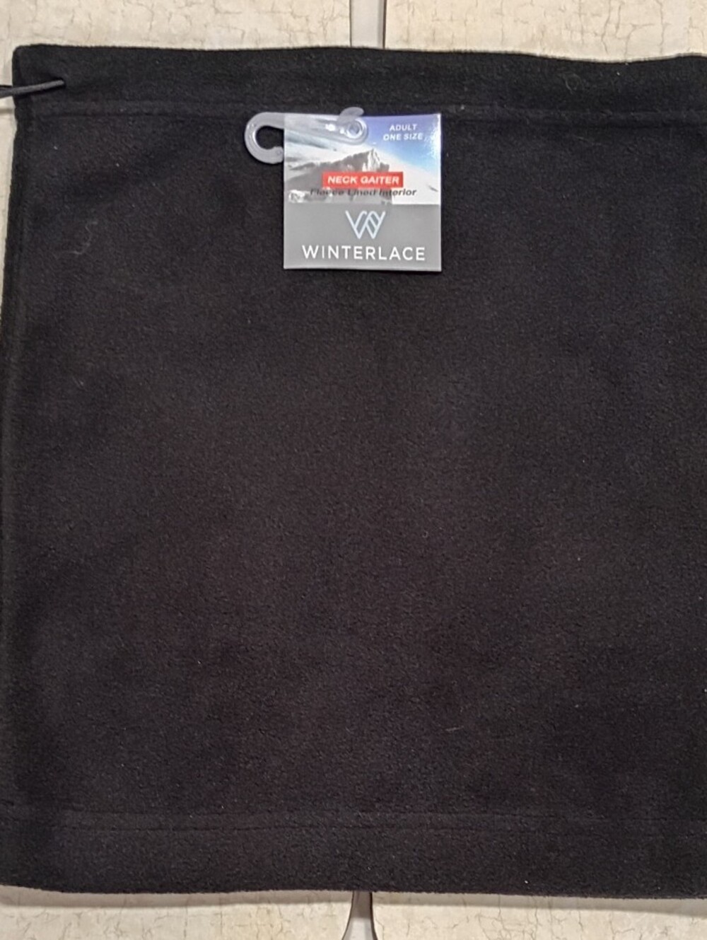 Winterlace neck gaiter, blk one-size adult fleece warmer
